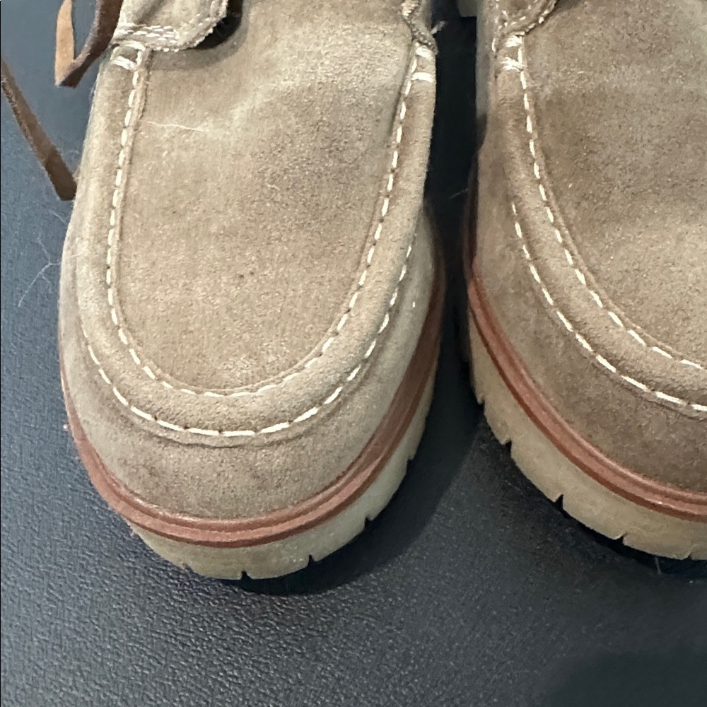Tan Suedelike Lace-Up / zip up Ankle combat Boots size 6.5 - Picture 7 of 7
